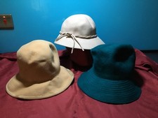 Vintage style ladies felt hats x3