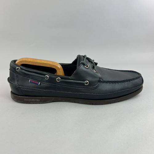 Sebago dark blue leather deck - leather,