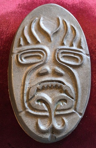 Vintage resin tiki head tribal - tiki,