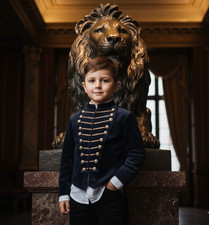 Boys Embroidered Satin Blazer