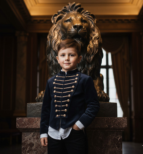 Boys embroidered satin blazer - embroidered,