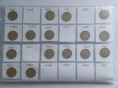 Sixpence coins - x,