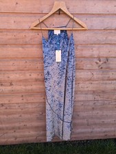 Joy Louche bnwt Steel blue grey butte dress velvet velour UK 16 slip