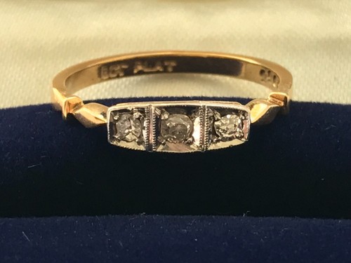 Art deco diamond 18ct gold - 18ct,