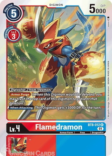 Bt8 012 flamedramon rare - flamedramon, mint
