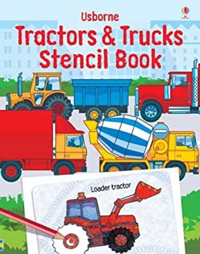 Tractors and trucks stencil - trucks,