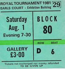 Royal tournament ticket - tournament,