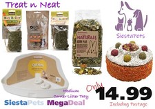 Rosewood Naturals Rabbit  G Pig Litter Tray Treats Cake Hay Rollers Bundle- NQP