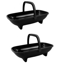 2 Black Garden Trug Planters