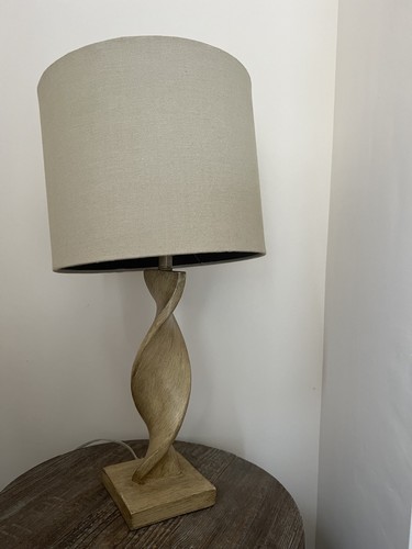 Table lamp oak effect resin - ,