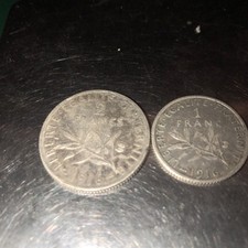 TWO x 1916 French  Silver