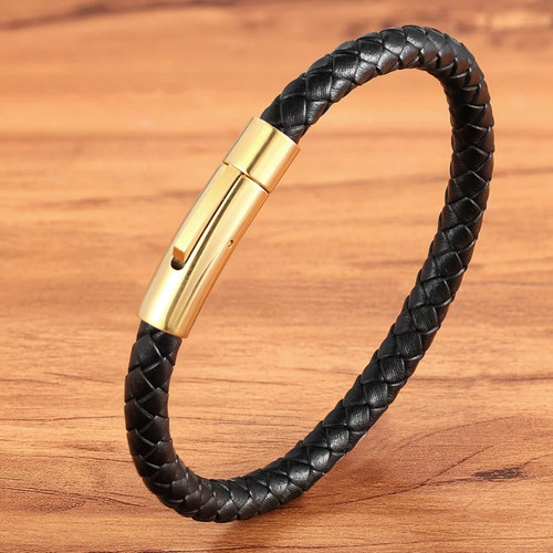 Mens bracelet leather braided - mens,