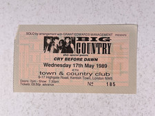 Big Country Ticket Original Town & Country Club Wednesday 17th May 1989