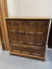 Vintage Ercol Old Colonial TV Cabinet / Cupboard / Drinks Unit In Golden Dawn