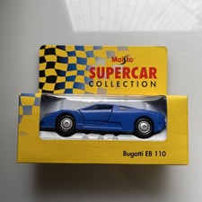 MAISTO SUPERCAR COLLECTION - BUGGATI EB110 FACTORY BLUE  MODEL BOXED