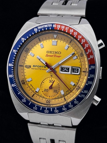 Seiko pogue yellow dial - dial, speed