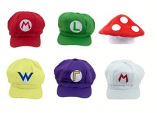 Super Mario Bros Luigi Wario Waluigi Hat Cap Fancy Dress Cosplay Costume Party