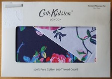CATH KIDSTON Standard Pillowcase Pair RIBBON ROSES NAVY New