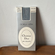 Christian Dior Grey Tights Diorella 15 Denier Sheer Plain Knit UK8.5-11 42" Hips