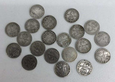 21 x British 3 Pence Silver Coins Pre-1920 .925 Steling Silver