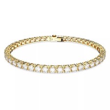 Swarovski Matrix Tennis Bracelet White Round Cut Crystals