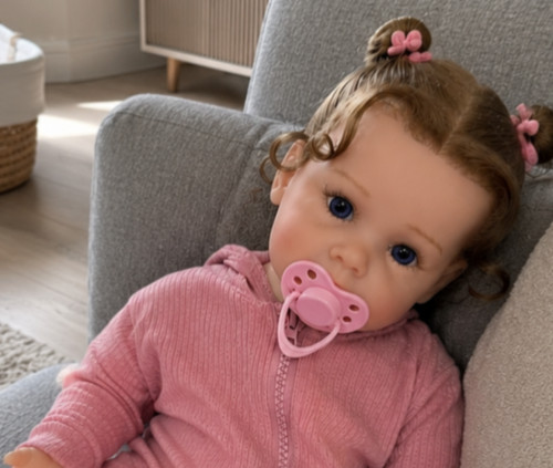 Reborn baby doll - curly, hair