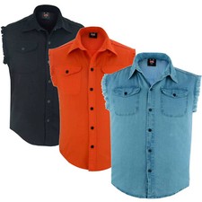Men's Denim Sleeveless Frayed