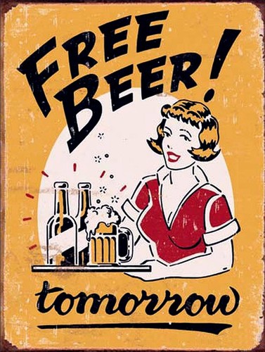 Free beer tomorrow - free, tomorrow,
