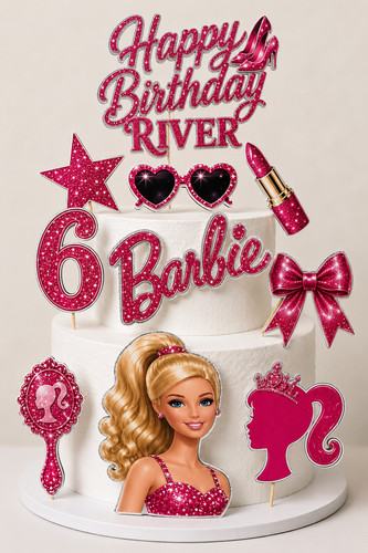 Personalised barbie cake - personalised,