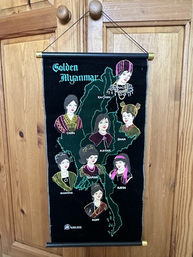 Burmese wall hanging tapestry - wall-hanging,