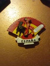 Espana Spain Fridge Magnet Souvenir Fan Flag Bull Red Yellow 