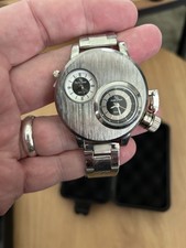 Punk Style Quartz Watch Dual Time With Free Case And Pin Removal Tool