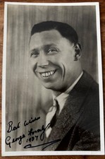 George Formby signed vintage photo postcard dated 1927 with AFTAL COA