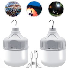 2x Super Bright LED Lantern USB Rechargeable Camping Light Tent Lamp Night Light