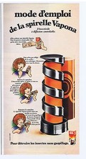 ADVERTISEMENT ADVERTISING 104 1974 VAPONA la Spirelle destroy insects