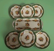 Burleigh Ware Vintage Balmoral Sandwich / Cake Full Set Plates & Tray