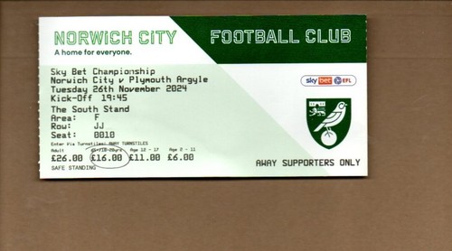 Used ticket norwich city - ticket,