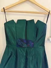 Emerald Green Shiny Formal Gown – Strapless Evening Dress