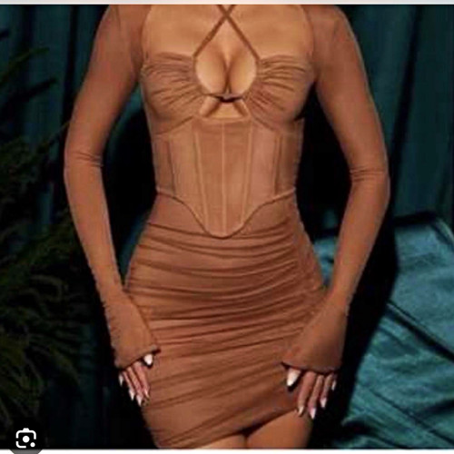 Polly brown ruched mini - brown,
