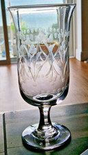 ANTIQUE FLORAL ETCHED GLASS