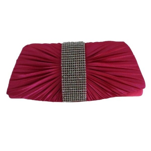Hot pink pleated party satin - pink,