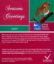 RSPB Pin Badge GNaH Christmas Robin holly and log (2008 Release) P00496