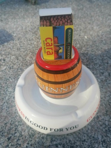 Guinness ashtray with match - guinness,
