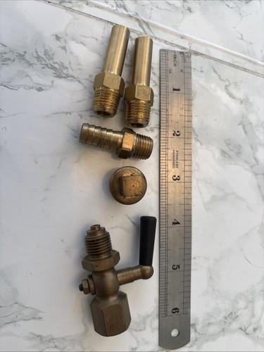 Vintage brass pressure gauge - brass,