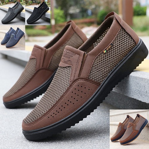 Mens leather slip - slip, on