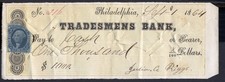1864 Cheque for $1000 drawn on