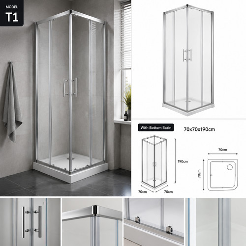 Corner entry shower - shower, enclosure