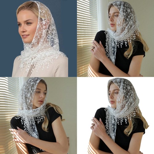 Fashion flower head - scarf, lace