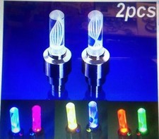 2 x  Multi Colour LED Neon Car Bike Wheel Tire Tyre Valve Dust Cap Spoke Lights