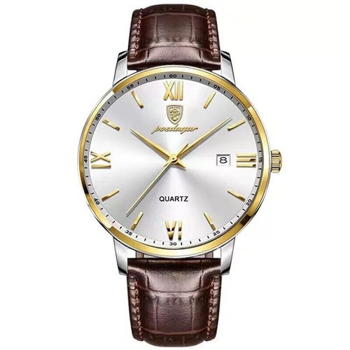 Men leather quartz watches - leather,